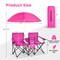 Foldable Picnic Chair with Adjustable Umbrella and Beverage Holders